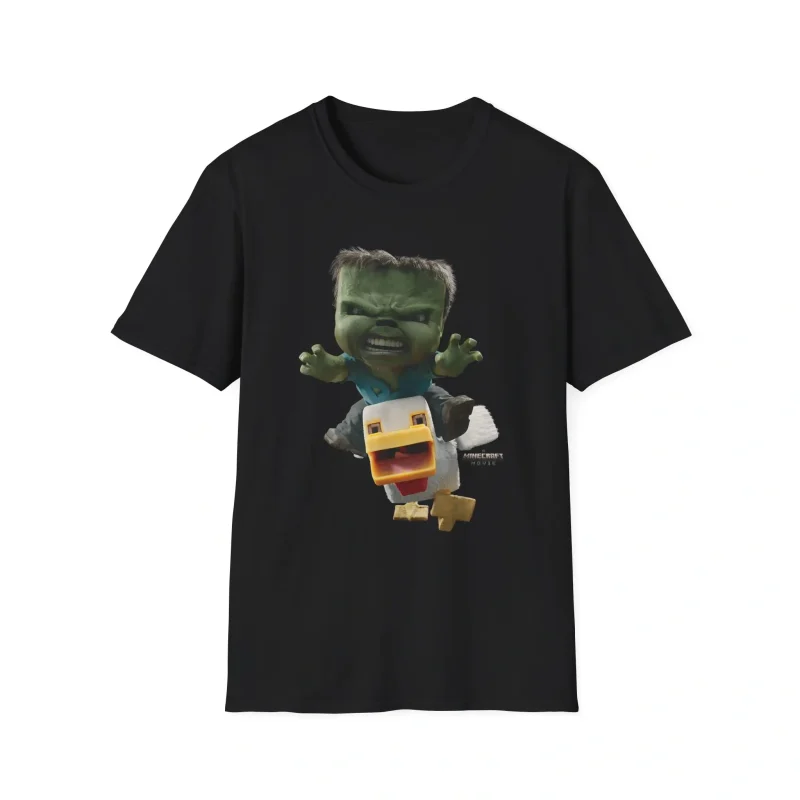 A Minecraft Movie Chicken Jockey Baby Zombie Attack Shirt